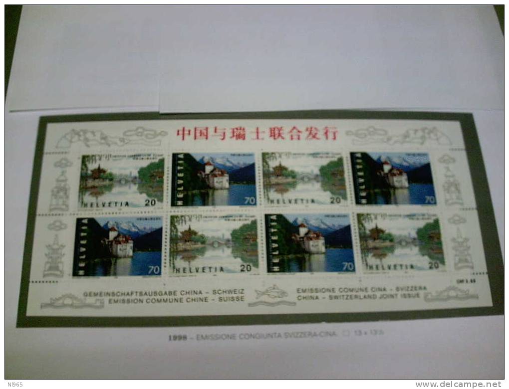 SVIZZERA ( SUISSE - SWITZERLAND ) ANNO 1998 EMISSIONE CONGIUNTA CINA-SVIZZERA   ** MNH - Nuevos