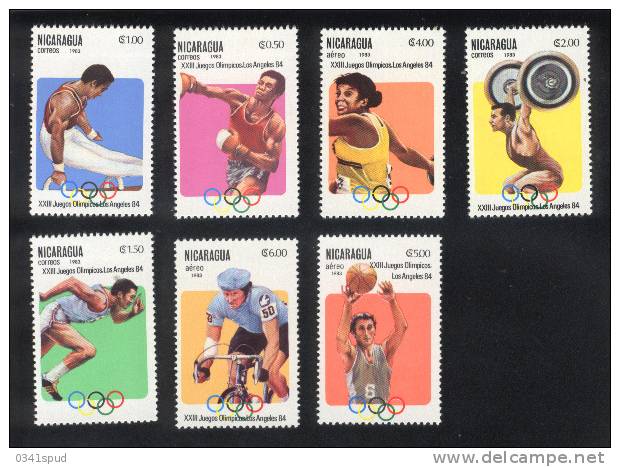 Jeux Olympiques1984   Nicaragua  **  Never Hinged  Cyclisme, Athlétisme, Gymnastique,boxe, Basket, Haltérophilie - Summer 1984: Los Angeles