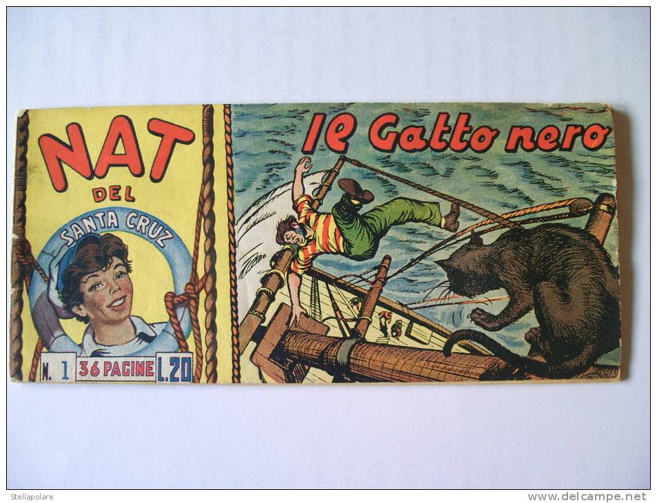 STRISCIA NAT DELSANTA CRUZ NUMERO UNO ORIGINALE - "IL GATTO NERO" 1950 - Classiques 1930/50