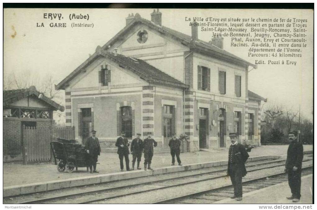 Ervy. Aube 10. La Gare. Plan Trés Animé. - Ervy-le-Chatel