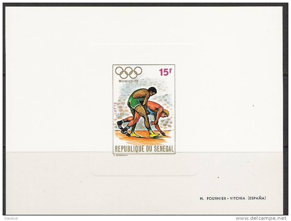 R401.-.SENEGAL.- PROOF -   1972- OLYMPIQUES MUNICH`72 - LUTTE   -  MNH - - Wrestling