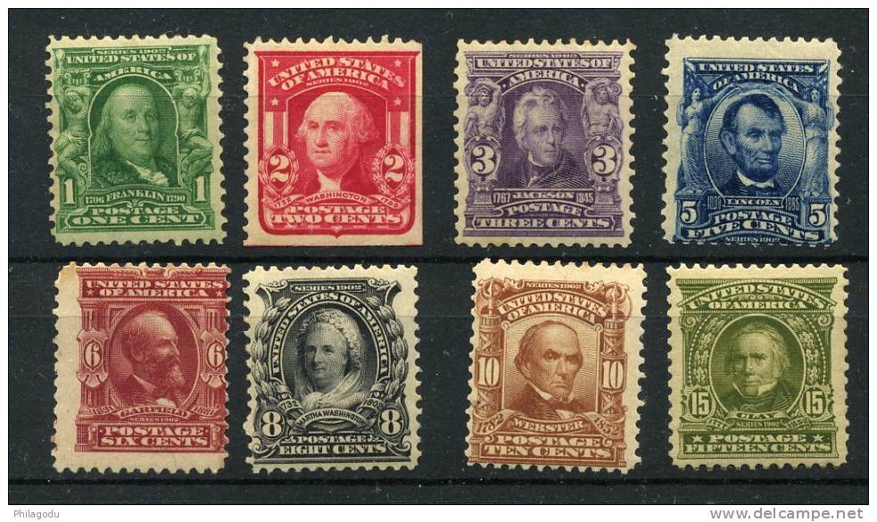 USA  Yvert 144/151 ++ Mint N.H.  Sans Charnière  Cote 900 Euros  Scott # 300--309 Mint NH  Cv 850$ - Unused Stamps