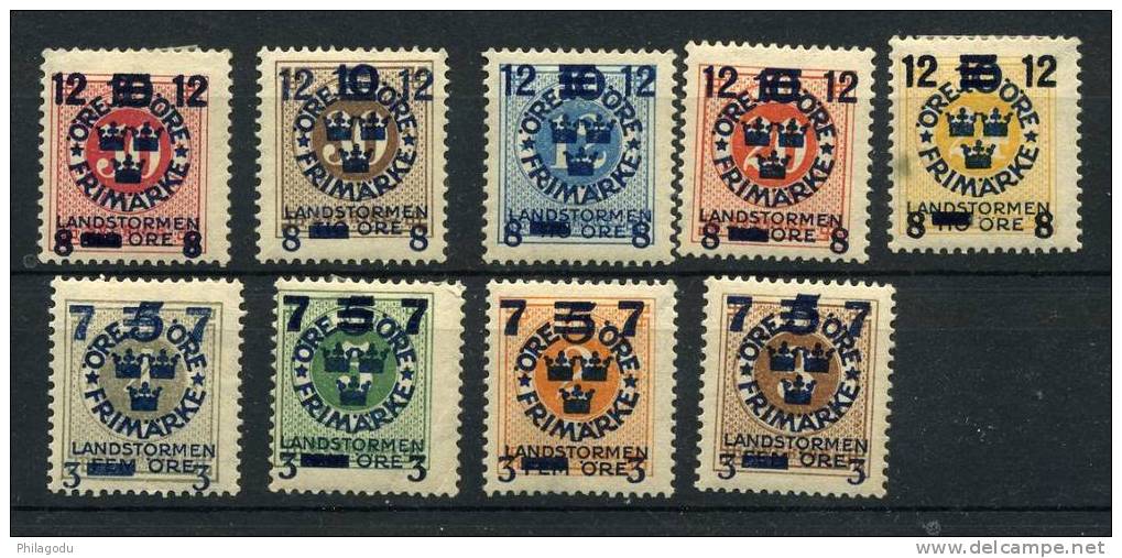 SUEDE  Yvert 112/121  +  Avec Charnière     Cote 45 E - Unused Stamps