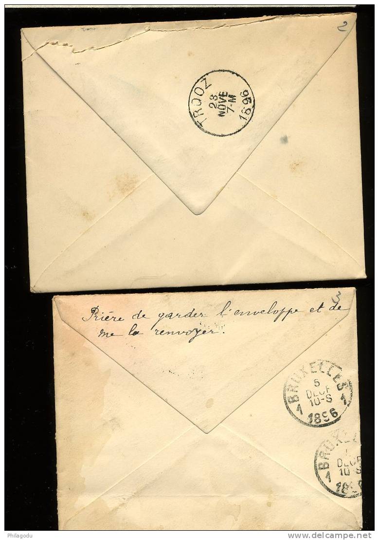 Deux Jolies Lettres Petit Format Avec 71-73 - 1894-1896 Exhibitions