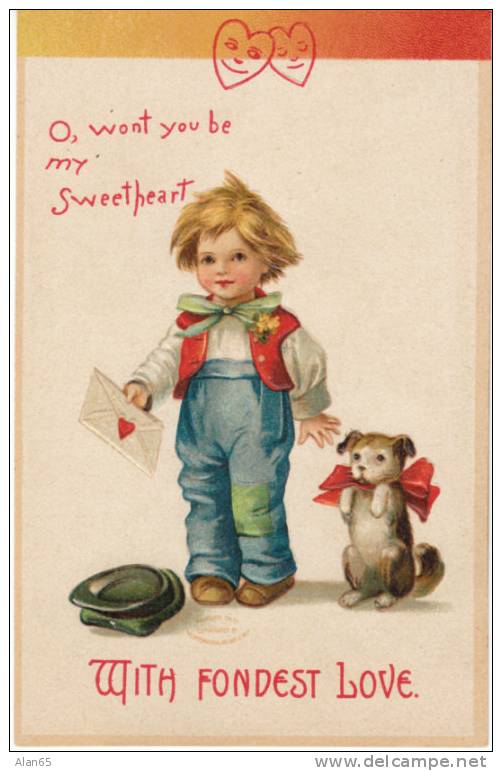 Velentines Day Holiday Unsigned Clapsaddle Vintage Embossed Postcard, ´Oh, Won´t You Be My Sweetheart´ - Clapsaddle