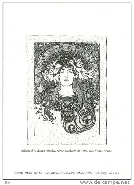 Gravure : Affiche D´Alphonse Mucha , Sarah Bernhardt - Estampes & Gravures