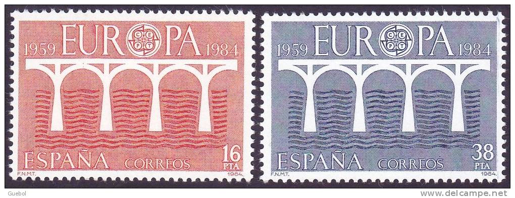 CEPT / Europa 1984 Espagne N° 2367 Et 2368 ** Pont De La Coopération Européenne - 1984