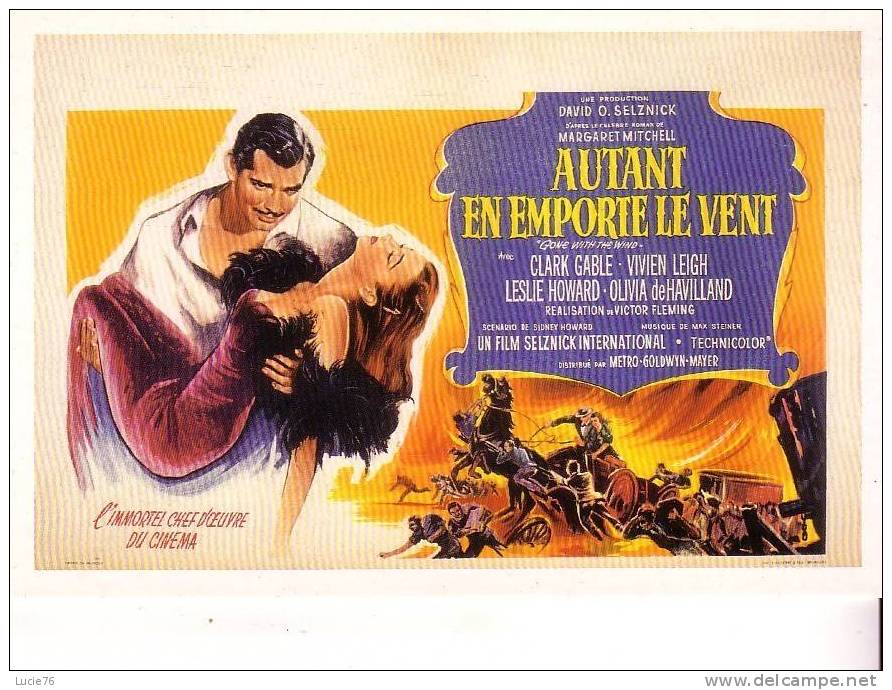 Carte De La Collection Du 20ème Siècle -   AUTANT EN EMPORTE LE VENT - Film De Victor Fleming  - 1939 - Affiches Sur Carte