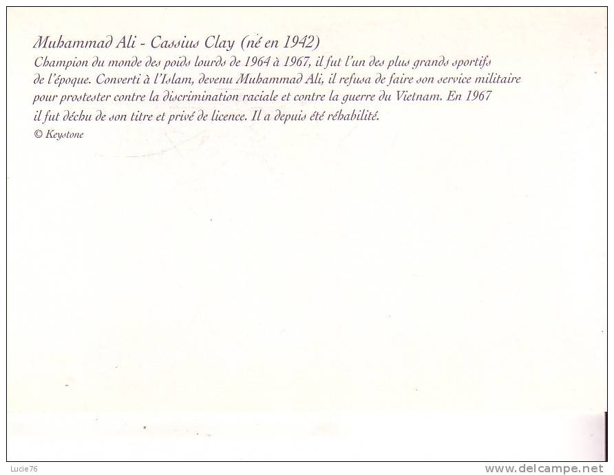 Carte De La Collection Du 20ème Siècle - MUHAMMAND ALI - CASSIUS CLAY Né En 1942 - Champion Du Monde Des Poids Lourds - Boksen
