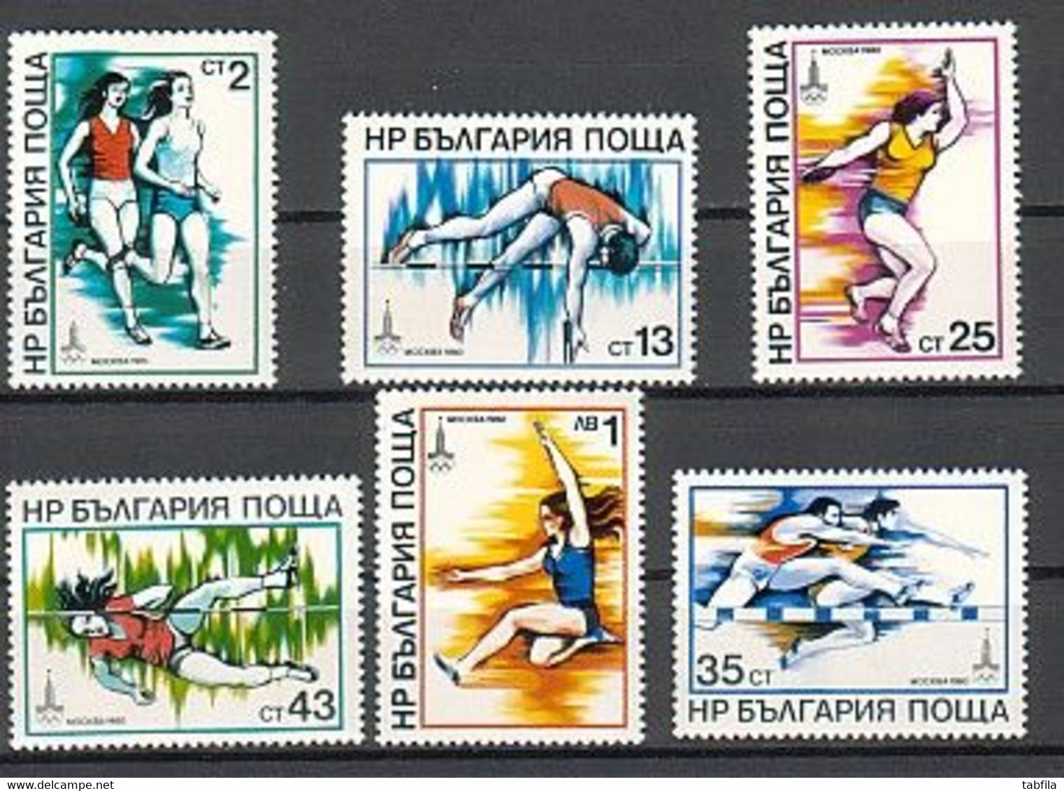 BULGARIA - 1979 - 1980 - Jeux Olimpiques M'80 Il - 2832/37** - Nuevos