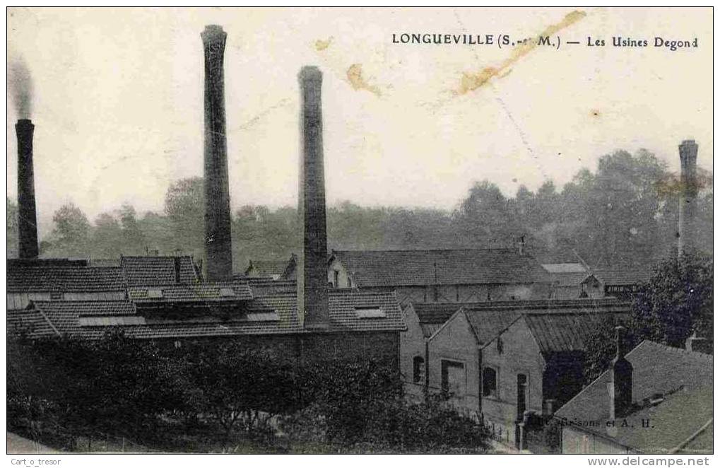 CPA 77 LONGUEVILLE LES USINES DEGOND 1918 - Autres & Non Classés