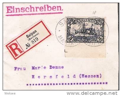 DTPMARIANEN 056 / 3 M. Auf Einschreiben Ex Saipan Nach Hersfeld, Deutschland - Islas Maríanas