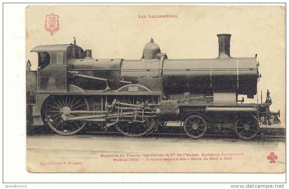 12573 Locomotives (Cie De L'Ouest). Machine Compound 1900 Série 500 -560 . Fleury Trefle CCCC - Zubehör