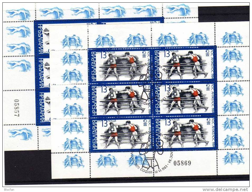 1983 Bulgarien 3183/6+ 4x6-KB O 115€ Olympiade Los Angeles Judo Boxen Hürden Gymnastik S/s Olympic Sheetlets Bf BULGARIA - Ete 1984: Los Angeles