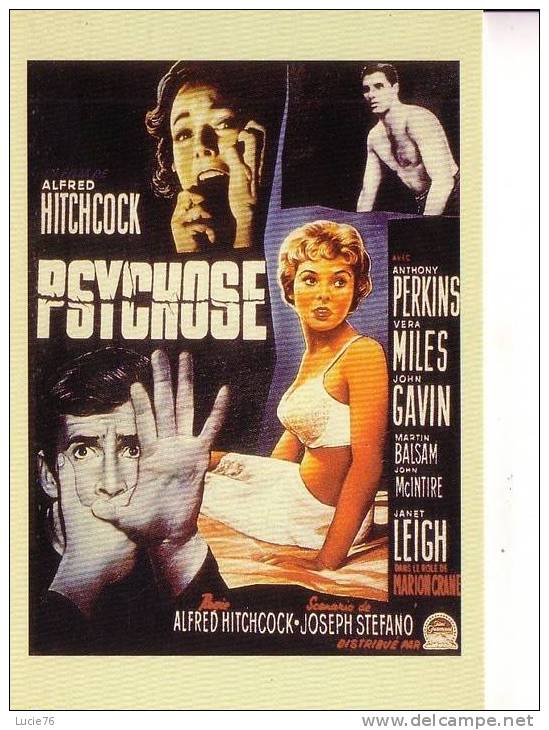 Carte De La Collection Du 20ème Siècle -    Affiche Du Film  PSYCHOSE  - Film D´Alfred Hitchcock  1960 - Affiches Sur Carte