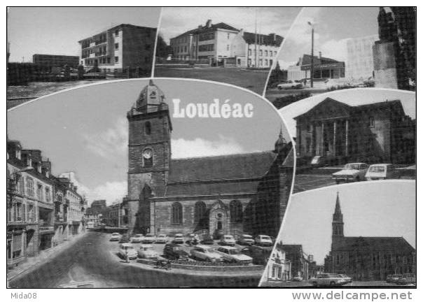 22. LOUDEAC.  MULTI  VUES  Carte Couleur. - Loudéac