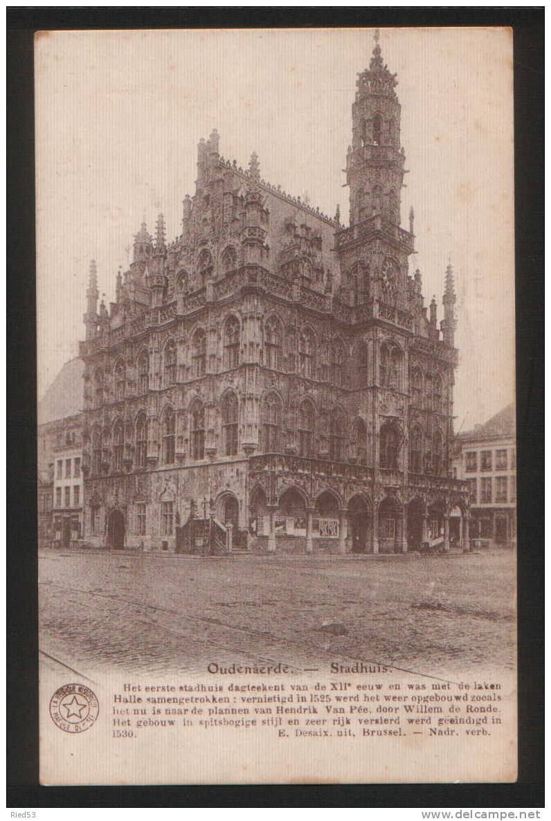 Oudenaarde Stadhuis Erekaart Van Lier Meisjeschool 1922 - Oudenaarde