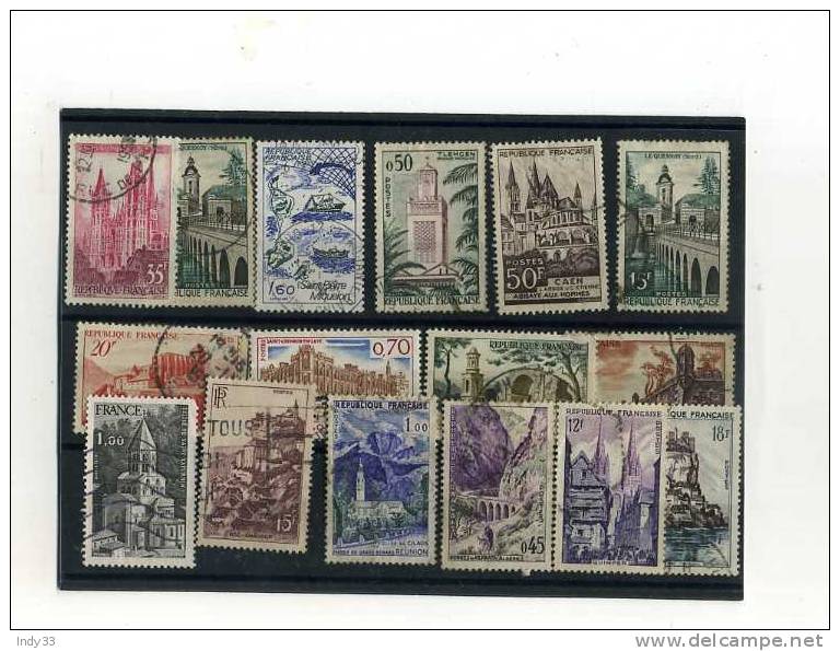 - FRANCE . ENSEMBLE DE TIMBRES SUR DES PAYSAGES . OBLITERES - Collections