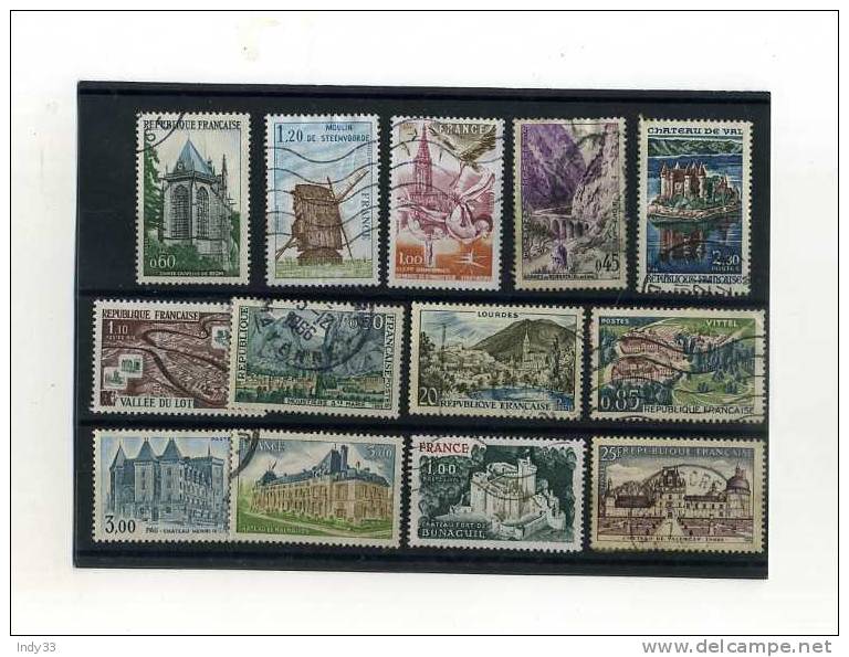 - FRANCE . ENSEMBLE DE TIMBRES SUR DES PAYSAGES . OBLITERES - Collections