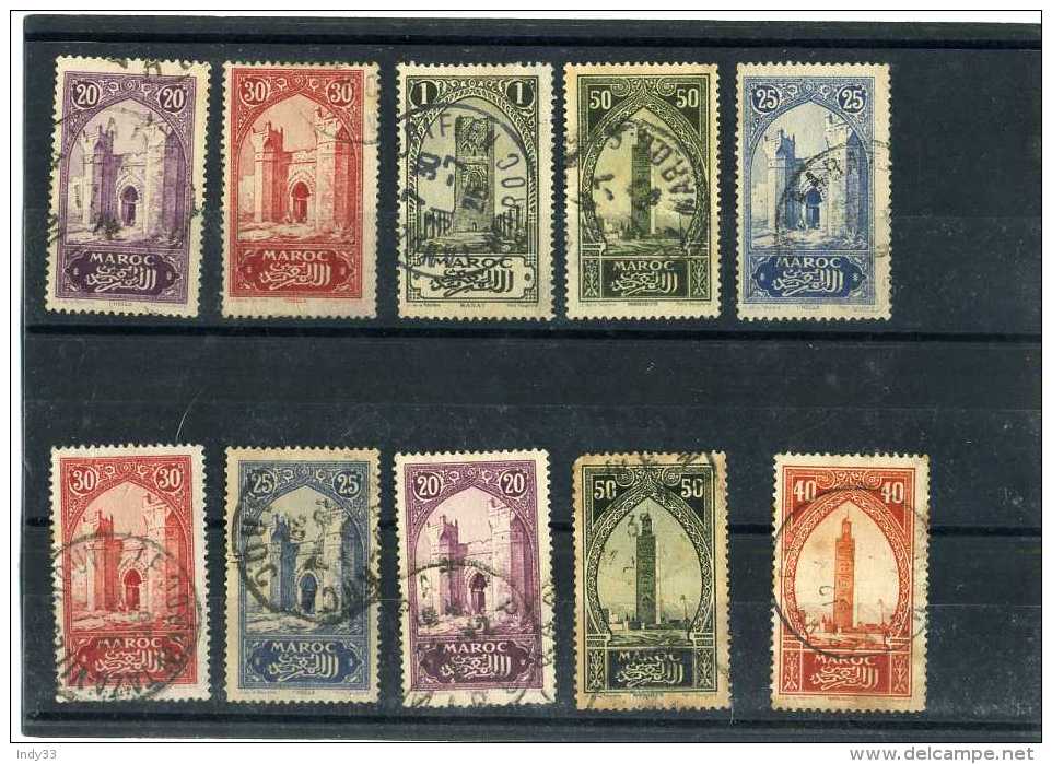 - FRANCE COLONIES . MAROC 1891/1938 . TIMBRES DE 1923/27 . OBLITERES . - Gebraucht