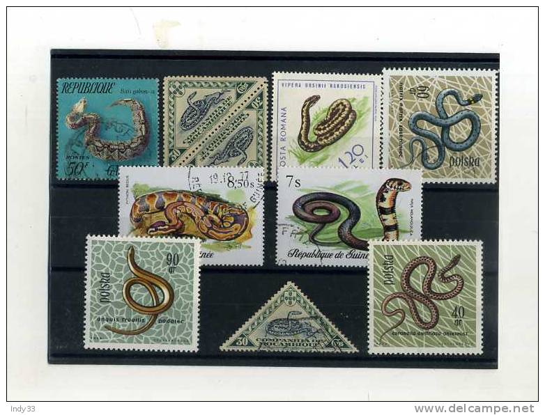 - ENSEMBLE DE TIMBRES SUR LES SERPENTS . PAYS DIVERS - Serpenti