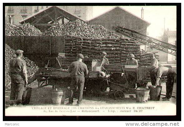 92 -  BOULOGNE-BILLANCOURT Criblage, Epierrage CHARBON - ANIMATION GP -Thême Métiers - Ets CHATRIOT - Mines