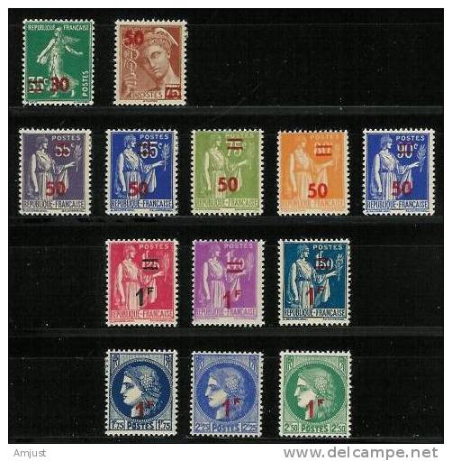 France No. Yvert 476-493** (sans Charnière) - Neufs