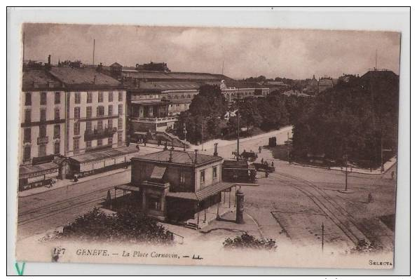 Genève, La Place Cornavin, Tramway, 1923   ***18042 - Genève