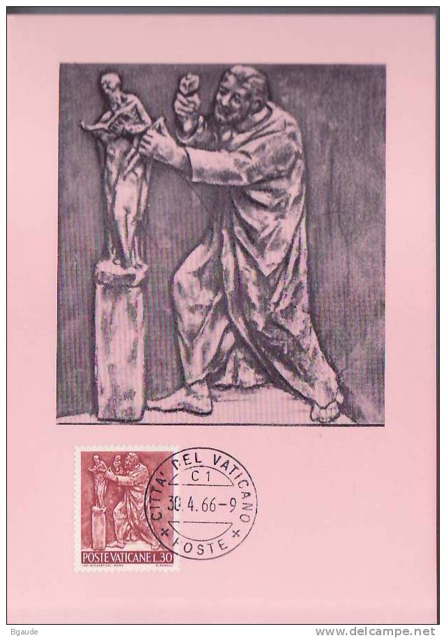 VATICAN CARTE MAXIMUM NUM.YVERT  445   ARTS ET METIERS SCULPTURE - Maximum Cards