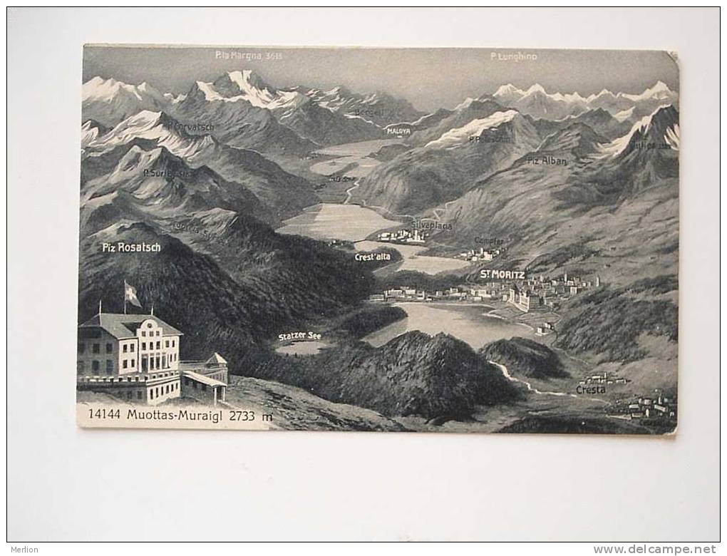 Mouttas Muraigl - St Moritz - Cresta - Silvaplana Malova  - Cca 1913  VF  D37129 - St. Moritz