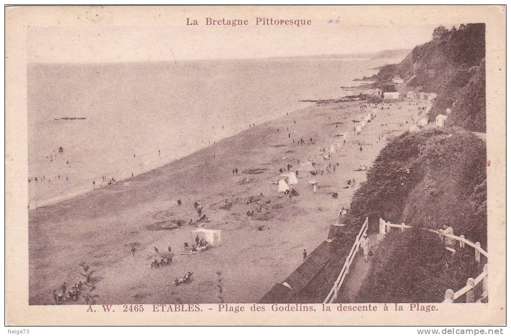 Cpa Du 22 - Etables - Plage Des Godelins , La Descente à La Plage - Etables-sur-Mer