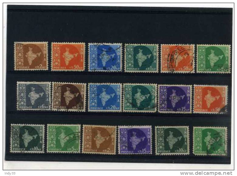 - ENSEMBLE DE TIMBRES DE L´INDE  . 1957 OBLITERES - Gebruikt