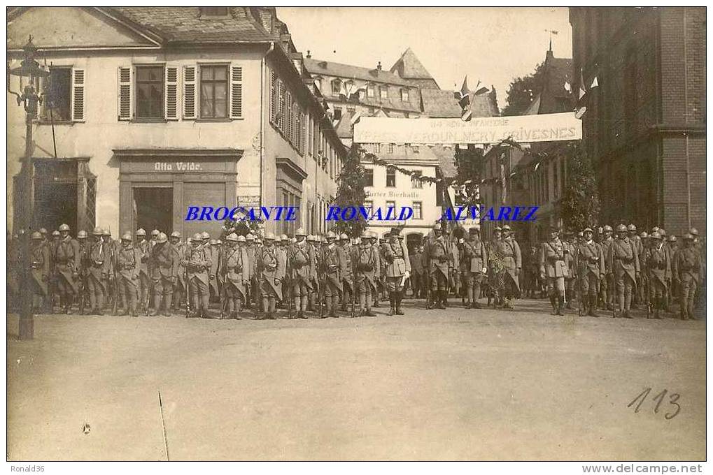 Cp 55 DIEZ: Fête Du 11 Juin 1919 Du 114è Reg D´infanterie ( Drapeau, Fusil, Baionnettes)YPRES, VERDUN, MERY, GRIVESNES - Diez