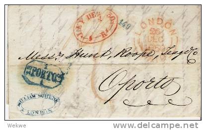 Por070a/ - PÒRTUGAL -   Schön Taxierter Brief 1850 London-Oporto! - ...-1853 Préphilatélie