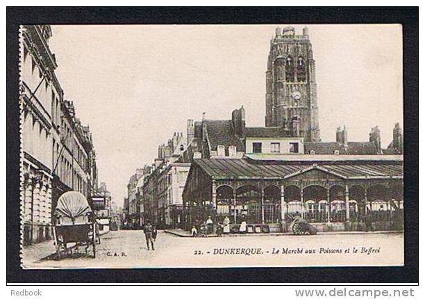 2 Early Postcards Dunkerque France Tram & Statue De La Victorie & La Marche Aux Poissons - Ref 238 - Nord-Pas-de-Calais