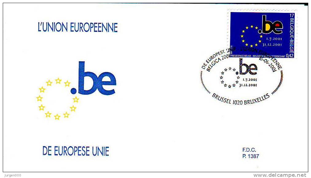 FDC Belgium-Belgique, Nr 3014 (2641) - Institutions Européennes