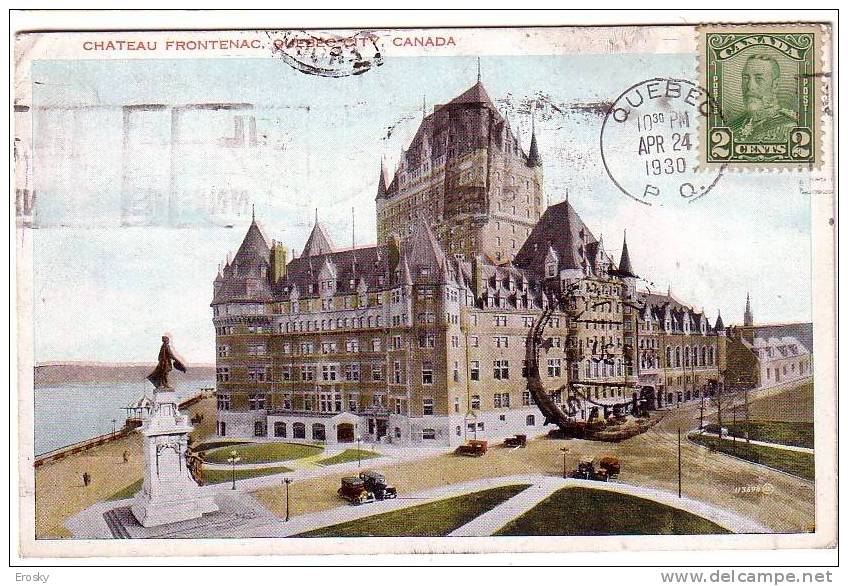 PGL - 0074 CANADA QUEBECK CITY CHATEAU FRONTENAC 1930 CARS - Québec - La Cité