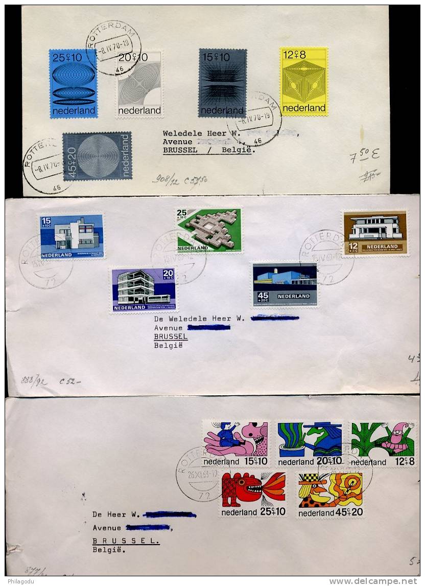 Lot De Courrier 1968-1977  Cote Oblitéré 84,70    Vendu Bon Marché  Timbres Difficiles En Oblitéré - Briefe U. Dokumente