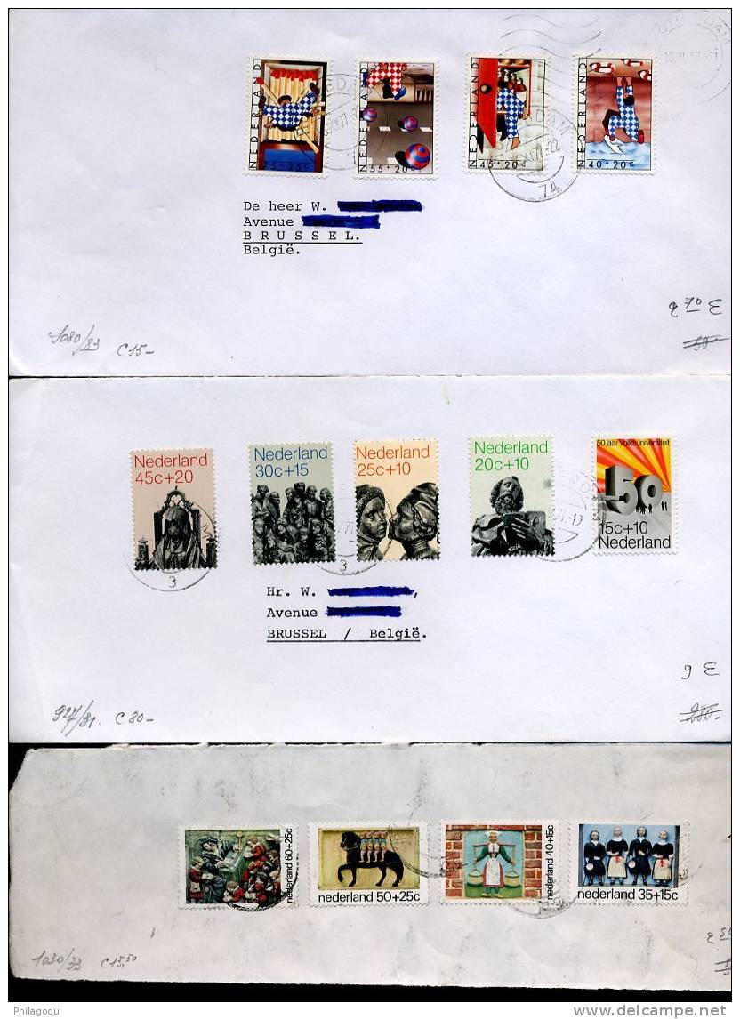 Lot De Courrier 1968-1977  Cote Oblitéré 84,70    Vendu Bon Marché  Timbres Difficiles En Oblitéré - Covers & Documents