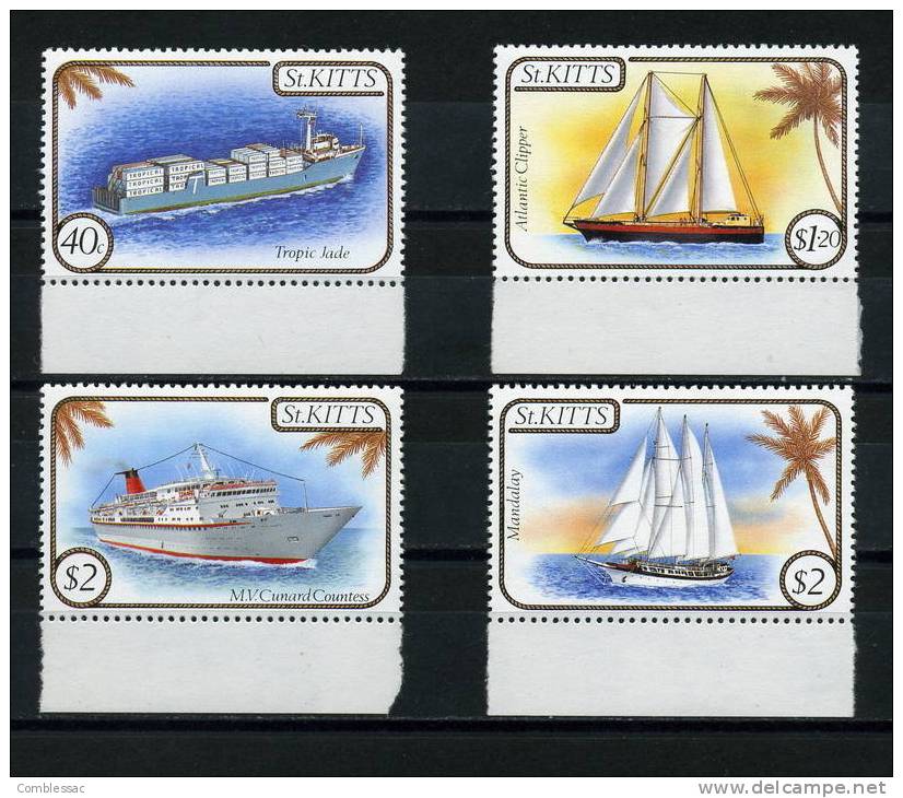 SAINT  KITTS     1985    Ships  Set  Of  4 - St.Kitts And Nevis ( 1983-...)