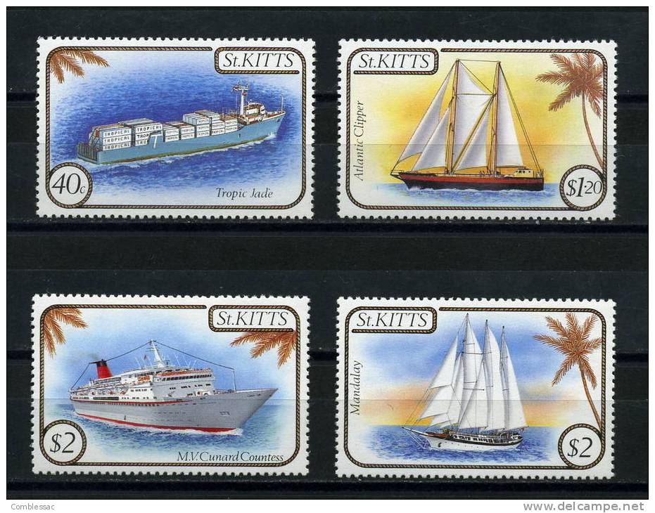 SAINT  KITTS     1985    Ships  Set  Of  4 - St.Kitts And Nevis ( 1983-...)