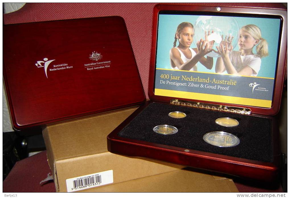 NEDERLAND/AUSTRALIE PRESTIGESET 2006 PROOF €10 GOUD,€5 ZILVER, AUD 10 GOUD, AUD 5 ZILVER, NETTO 11,04 AU, 48,14 AG - Pays-Bas