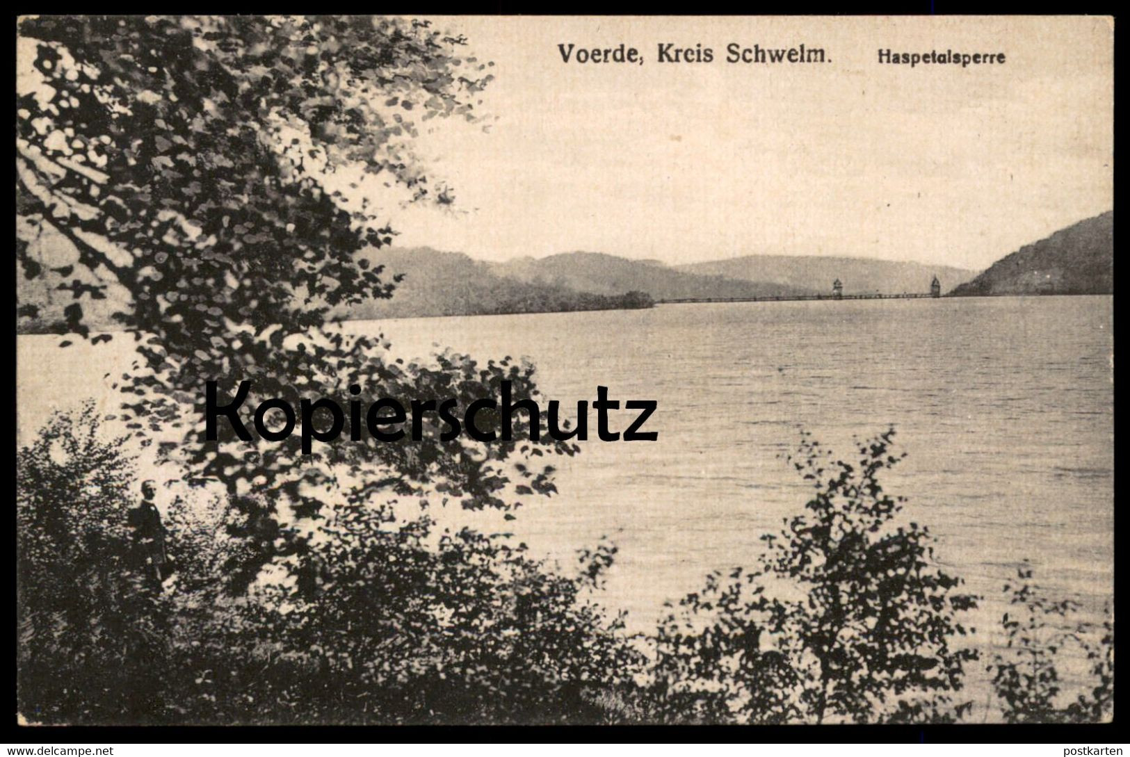 ALTE POSTKARTE VOERDE ENNEPETAL HASPETALSPERRE KREIS SCHWELM Haspertalsperre Hasper Talsperre Hagen Cpa Postcard Barrage - Ennepetal