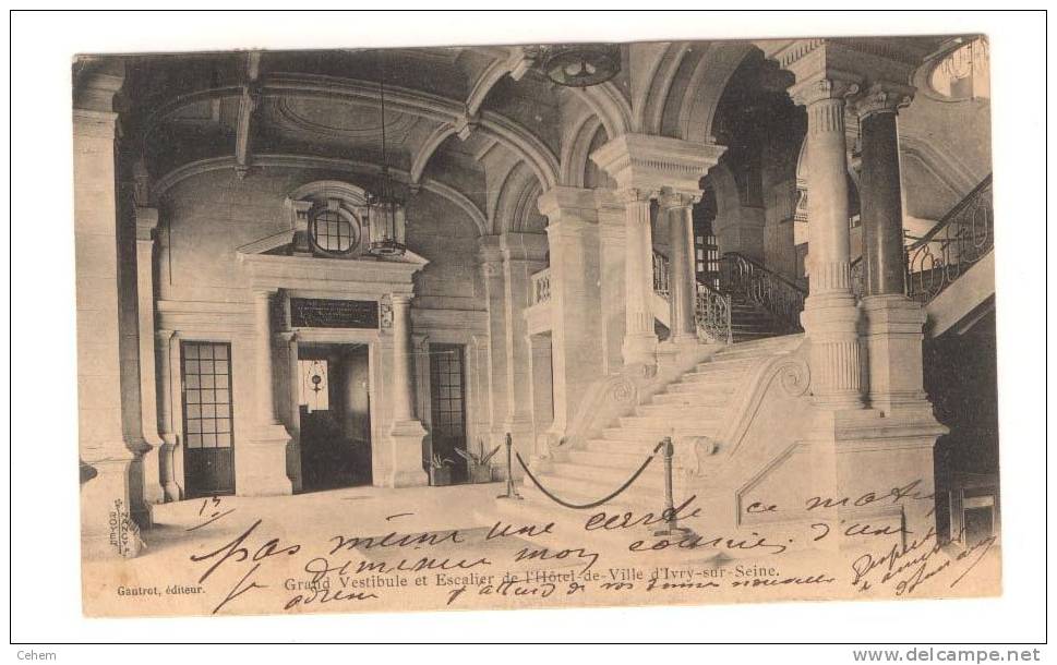 IVRY SUR SEINE 94 GRAND VESTIBULE ET ESCALIER DE L'HOTEL DE VILLE - Ivry Sur Seine