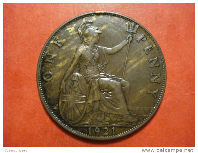 3433 UNITED KINGDOM  UK GRAN BRETAÑA  PENNY    AÑO / YEAR    1921 XF - D. 1 Penny