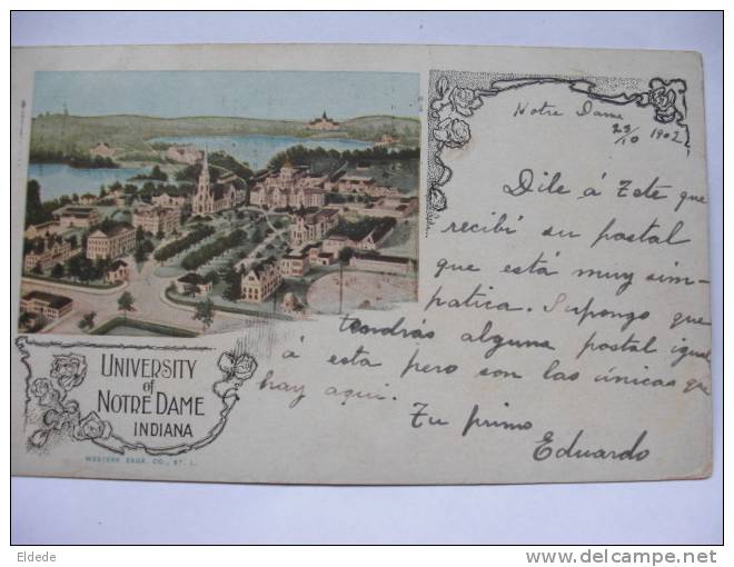 Private Mailing Card  University Of Notre Dame 1902 - Autres & Non Classés