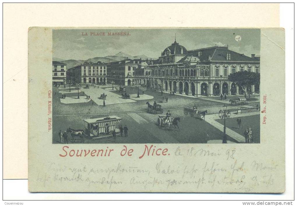 D 653  NICE  SOUVENIR DE NICE  CARTE 1898                         AU DOS TIMBRE SAGE 10 C - Autres & Non Classés