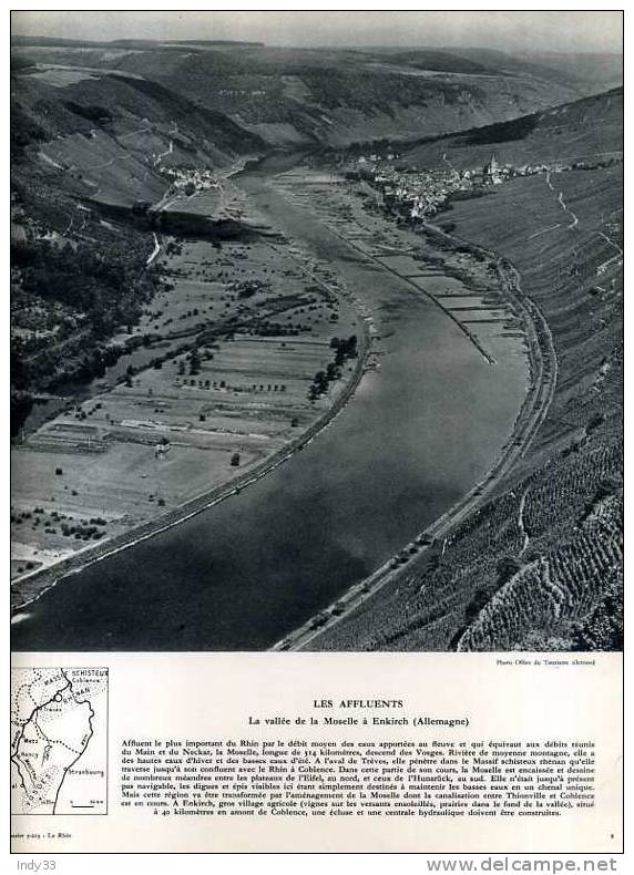 - LES AFFLUENTS (  DU RHIN )..LA VALLEE DE LA MOSELLE A ENKIRCH .  LA DOCUMENTATION PHOTOGRAPHIQUE  1961 . - Other & Unclassified