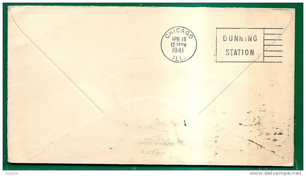 JAMAICA - VF 1941 COVER KINGSTON To CHICAGO (Reception At Back) - @@ NO CENSOR MARKS @@ - Trio Of Stamps - Jamaique (1962-...)