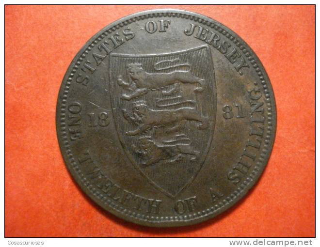 3479 JERSEY  UNITED KINGDOM  1/12 SHILLING   AÑO / YEAR  1881  VF+ - Jersey